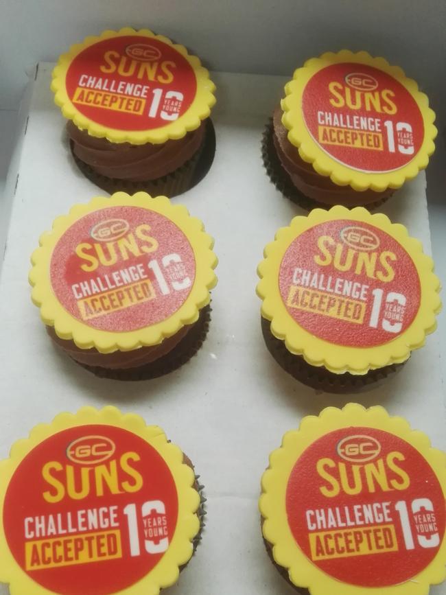 Gold Coast had cupcakes made to celebrate it's 10th anniversary. Picture: Supplied.