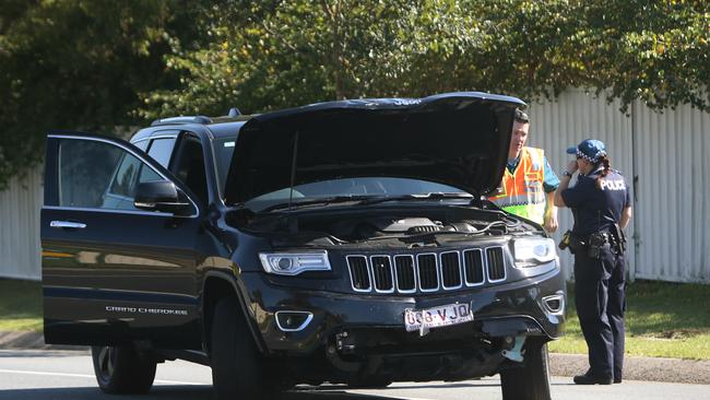 Patea’s crashed Jeep after he rammed Tara Brown off the road. Picture by Scott Fletcher