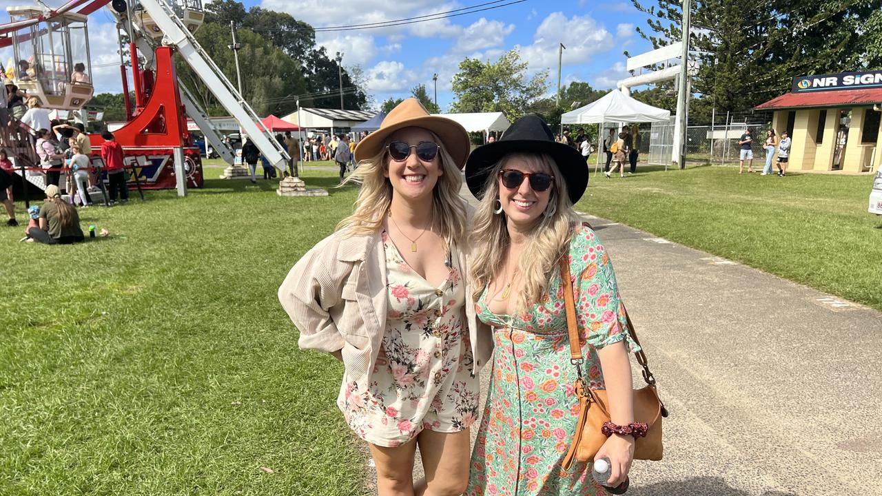 Sarah Quick and Stephanie Johannsson (left to right) dressed for the occasion at the Murwillumbah Show. Picture: David Bonaddio