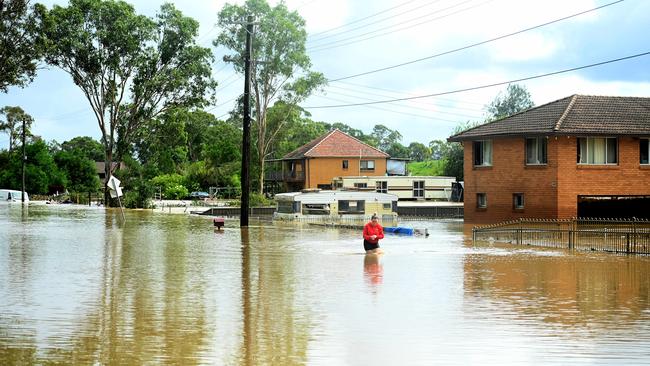 The floodwaters at Shanes Park. Picture: Jeremy Piper