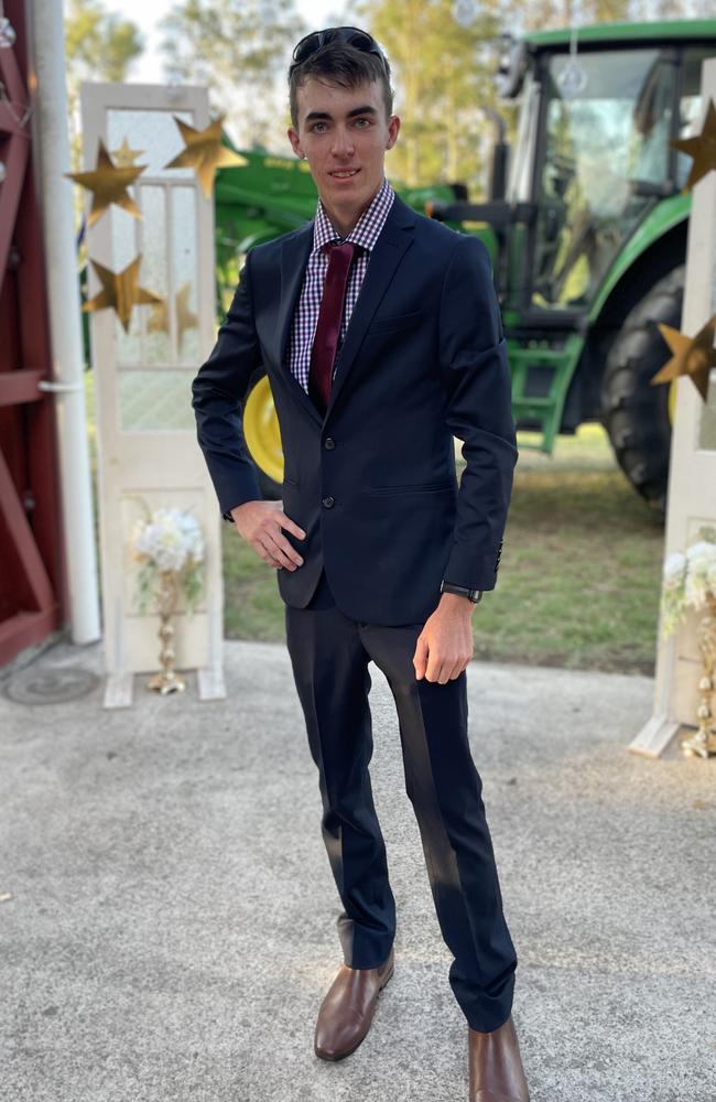 Haden Jarling-Seed arrives at the 2024 Gympie State High School graduation formal.