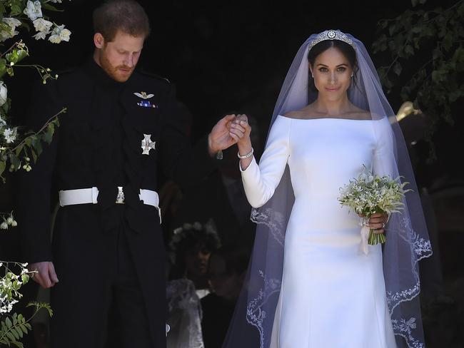 Meghan’s wedding gown was designed by Givenchy. Picture: Ben Cawthra/Sipa USA/MEGA