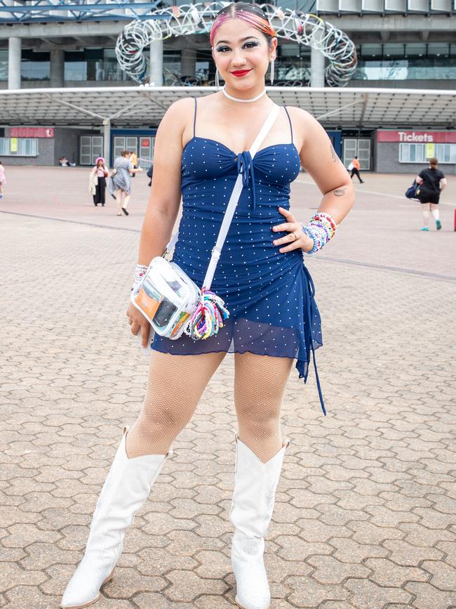 SYDNEY, AUSTRALIA - Daily Telegraph Photos February 26, 2024: Izzy Campanelli at Taylor Swift's The Eras Tour concert held at Accor Stadium in Sydney. Picture: Christian Gilles