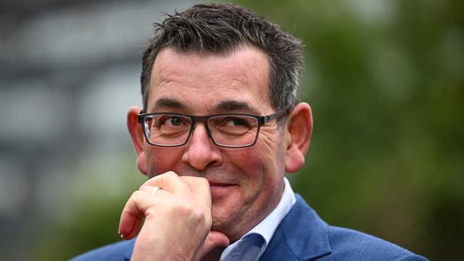 Victorian Premier Daniel Andrews reacts during a press conference at Parliament House in Melbourne, Tuesday, July 18, 2023. The Andrews Labor Government has cancelled the 2026 Commonwealth Games, slated to be held across Victoria. (AAP Image/James Ross) NO ARCHIVING