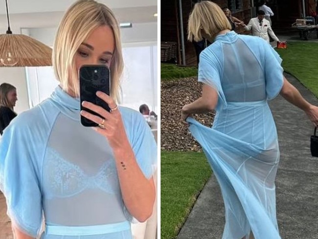 ‘Tacky, trashy’: See-through blue dress that has Aussies up in arms