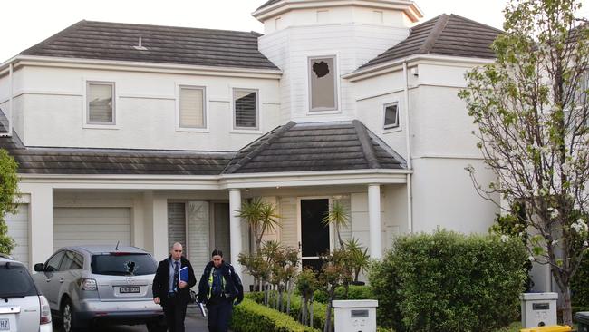 The Port Melbourne house of Darren Thornburgh’s ex-wife is shot at. Picture: Hamish Blair