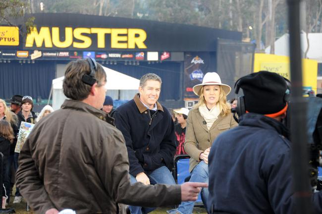 The Today Show hosts Cam Williams and Leila McKinnon at the Muster. Picture: Craig Warhurst