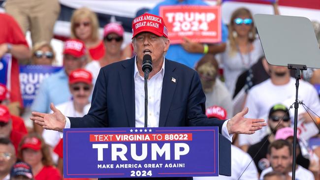 Former US president Donald Trump speaks during a campaign event. Picture: Bloomberg