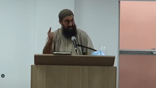 ‘Brother Muhammad’ delivers a sermon calling for a Muslim army at Sydney's Al Madina Dawah Centre on December 15. Picture: YouTube