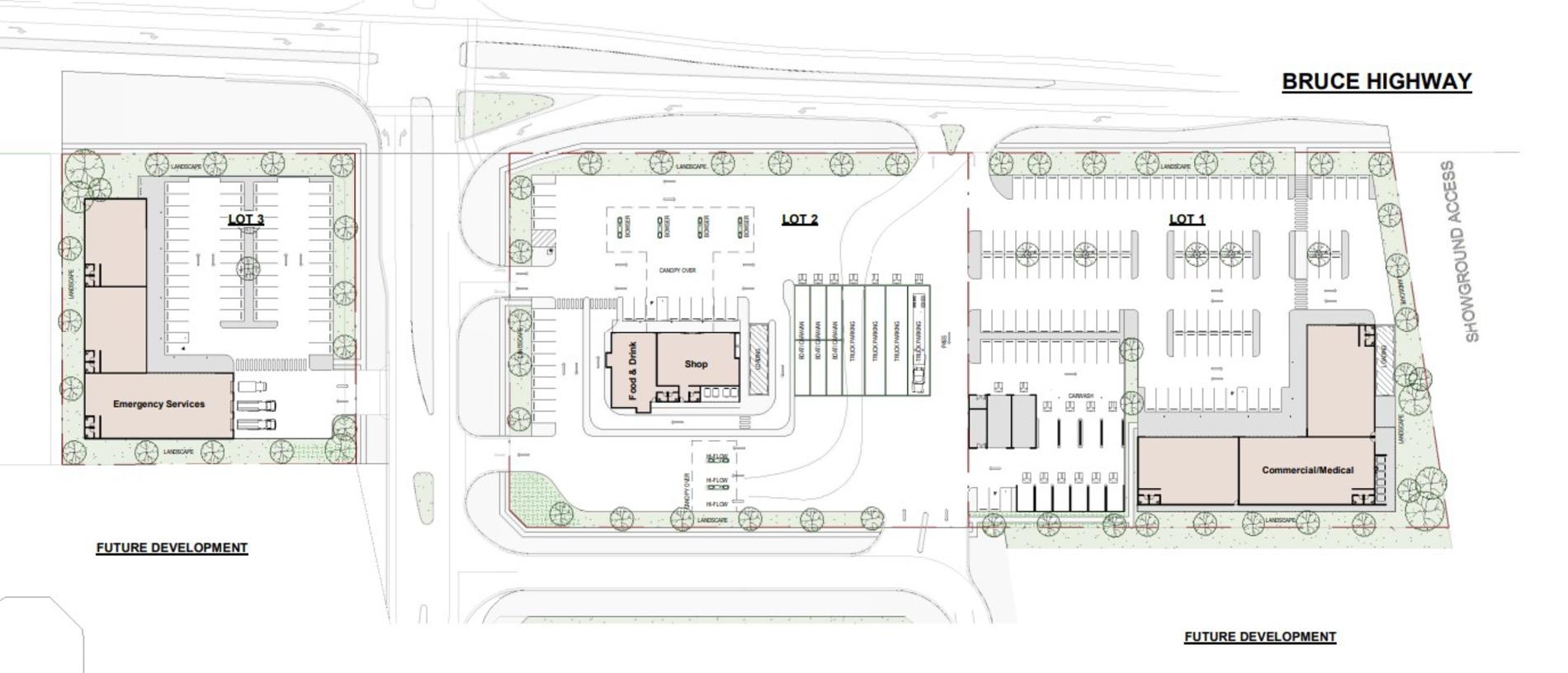 Sentinel Property Group has lodged plans to Mackay Regional Council to develop a shopping and emergency services precinct along the Bruce Highway near the Sarina Showgrounds.