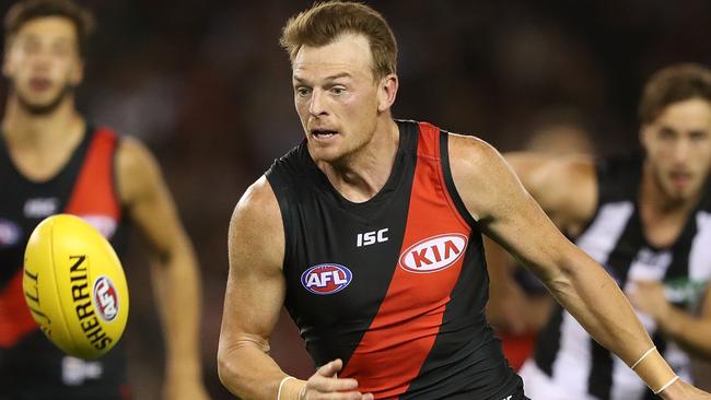 Brendon Goddard is action for the Bombers. Picture: Getty Images