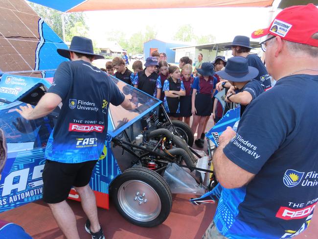 Palmerston CC students checking out the inside of the car, Monday, October 16, 2023. Picture: Darcy Jennings.