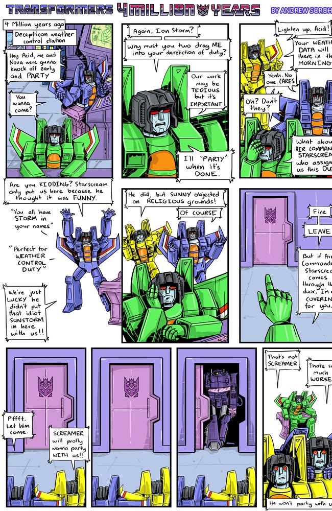 Transformers fan art by Townsville comic-book artist Andrew Sorohan.