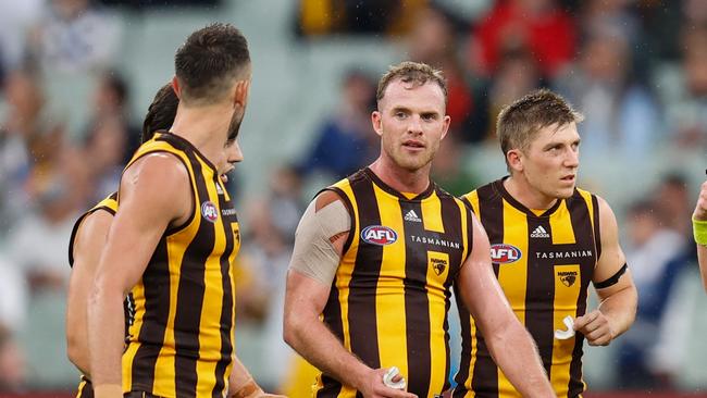 Tom Mitchell on the field for Hawthorn in 2022. Picture: Michael Willson/AFL Photos via Getty Images