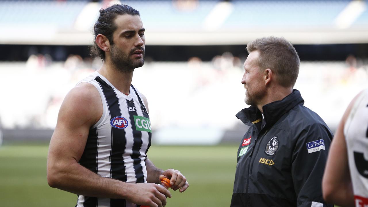 Former Magpies coach Nathan Buckley says he was prepared to let Brodie Grundy walk in 2019. Picture: Daniel Pockett / AAP