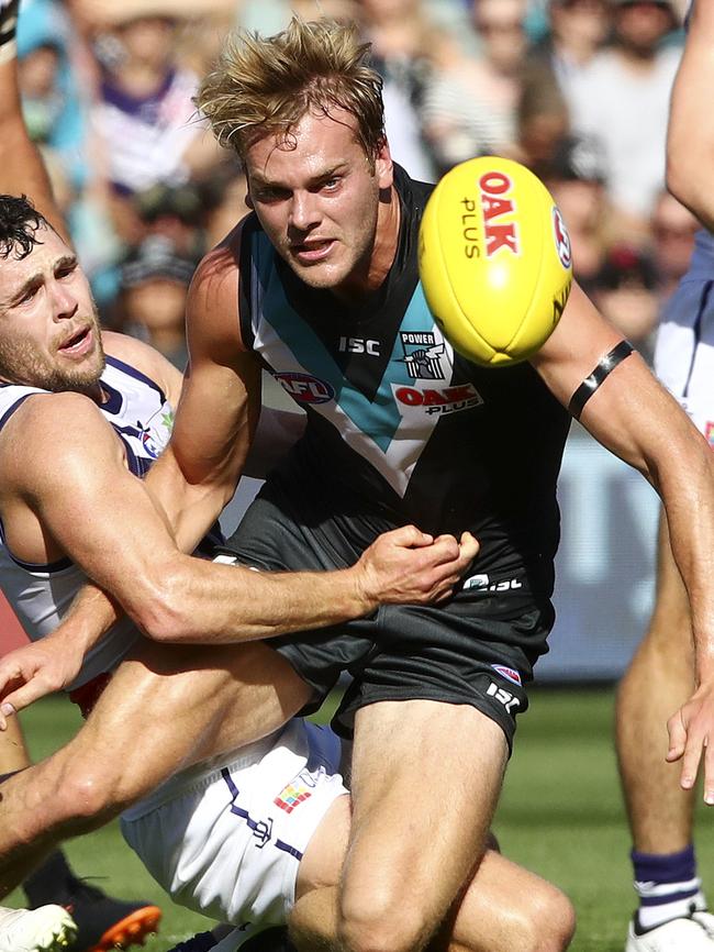 Jack Watts kicked three goals. Picture: Sarah Reed