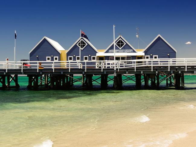 DB367G The buildings on Busselton Pier, Busselton, Western Australiaescapeoctober 4 2020 my holiday Craig Silvey