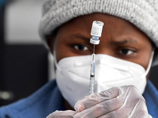 A nurse prepares the Pfizer Covid-19 vaccine. Picture: AFP