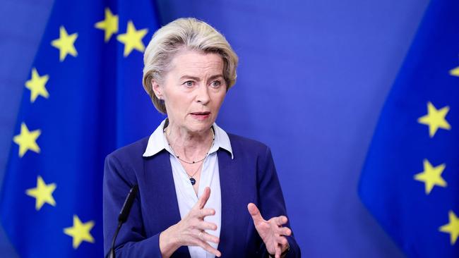 European Commission president Ursula von der Leyen and other officials last year discussed plans to reduce demand for natural gas. Picture: AFP