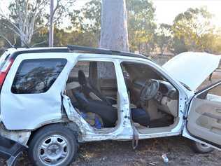 Fire crews were called to Warwick-Killarney road and East St to removed two trapped drivers in a car at 4.25pm. Picture: Tessa Flemming