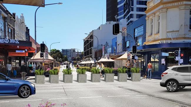 A concept image of how Church St at Parramatta will look when it becomes pedestrian-only zone.