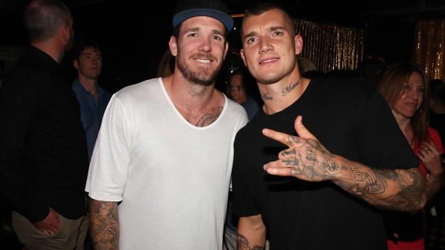 Dane Swan and Dustin Martin at Bond Bar. Pic: Rosanna Faraci