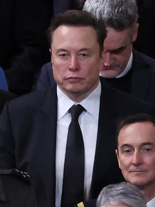 Elon Musk attends the ceremony to mark the reopening of Notre Dame Cathedral. Picture: Getty Images