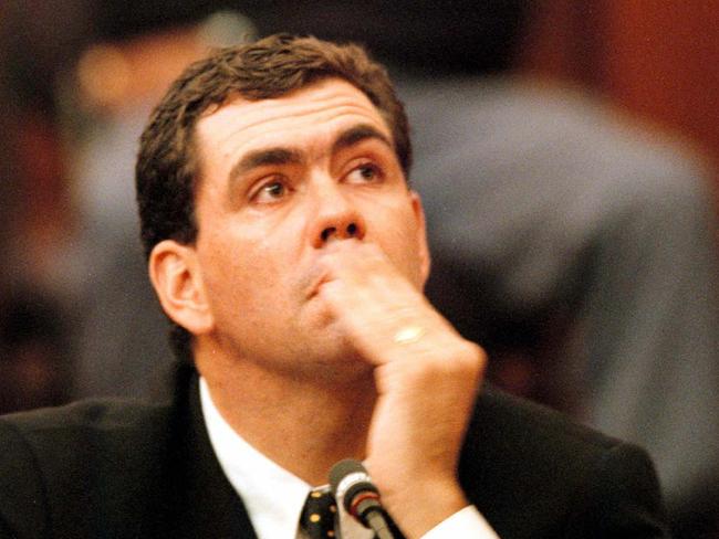 Cronje crying after testifying during the inquiry.