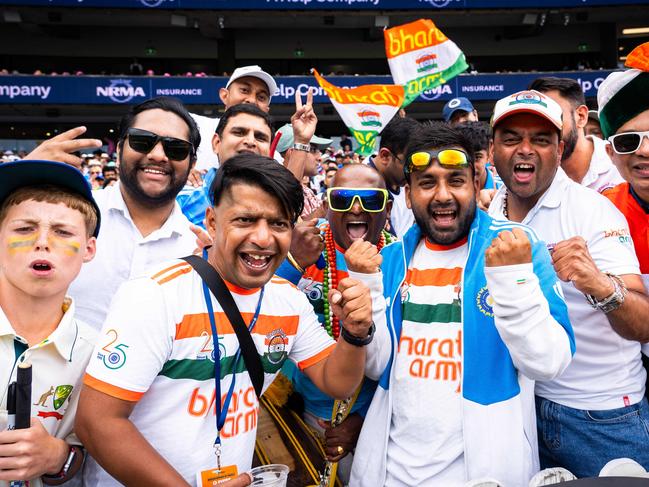 Indian fans make their voices heard at the SCG on Day 1 of the 5th test. Picture: Tom Parrish