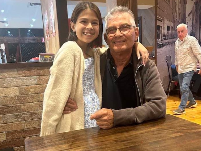 Chloe and her grandfather Francis Apap. Picture: Supplied