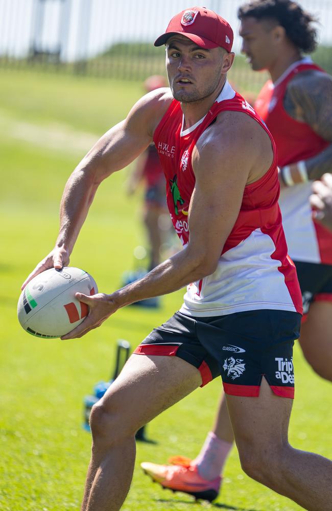 St George Illawarra Dragons recruit Kyle Flanagan during pre season training. Picture Dragons media