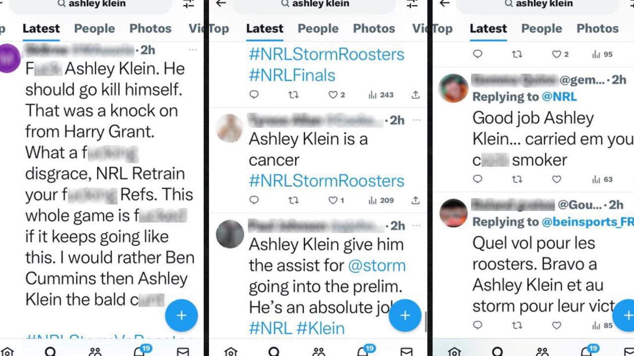 Ashley Klein copped plenty of heated abuse on social media.