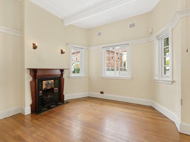 The living room in the Manly townhouse.