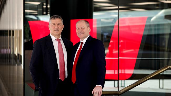 Westpac incoming CEO Anthony Miller, left, is replacing current CEO Peter King, right, who has led the big four bank for the last five years. Picture: Jane Dempster