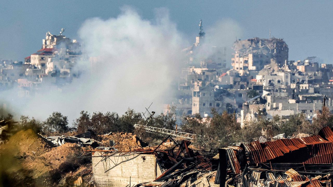 Smoke rises during Israeli bombardment in the Gaza Strip. Picture: AFP