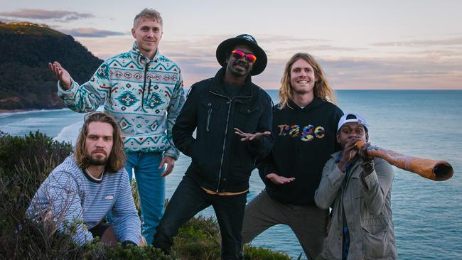 Northern Territory rock band King Stingray, pictured at Stanwell Park, NSW in June. Picture: Sam Brumby