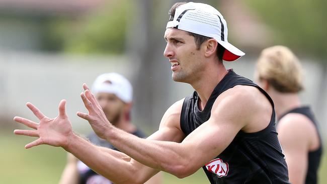 Essendon’s David Myers at training at Tullamarine. .Picture: Michael Klein