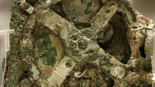 A fragment of the Antikythera Mechanism. Picture: AP