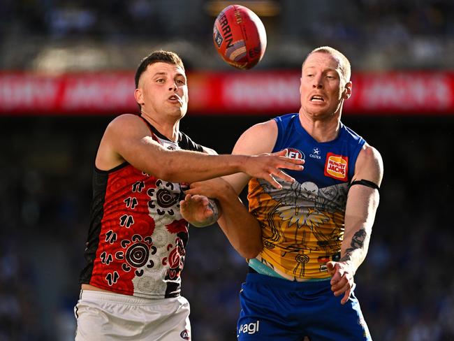 Rowan Marshall poduced one of the best individual performances of 2025. Picture: Daniel Carson/AFL Photos via Getty Images