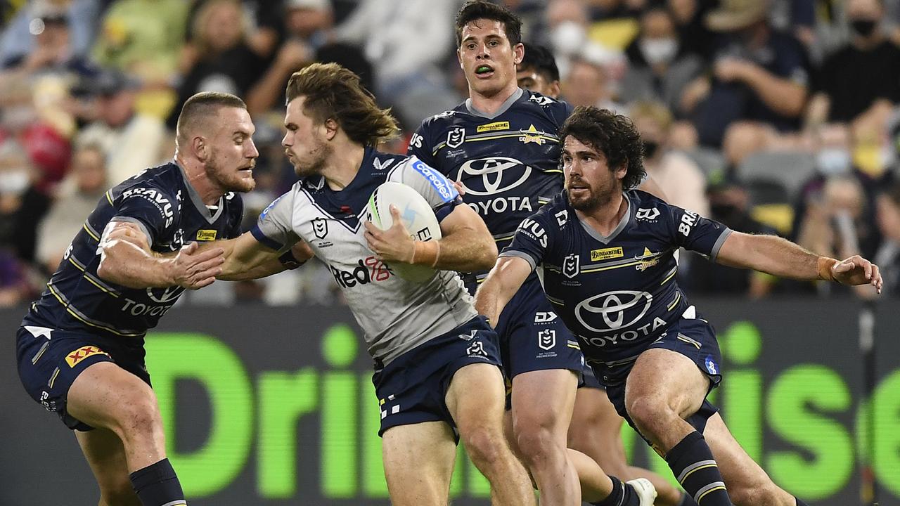 Ryan Papenhuyzen made his return from concussion in a big boost for the Storm’s finals chances. Picture: Ian Hitchcock/Getty Images