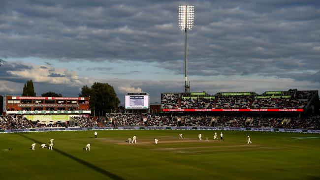 The scene at Old Trafford late on day five. Picture: Getty Images