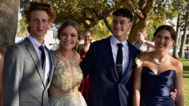 Suncoast Christian College students and parents gather at La Balsa Park for photos ahead of the formal at The Events Centre, Caloundra.