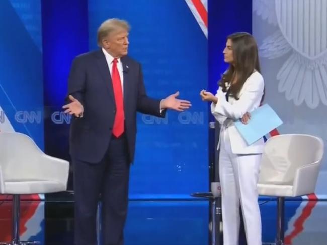 Donald Trump is grilled by CNN’s Kaitlan Collins. Picture: Supplied