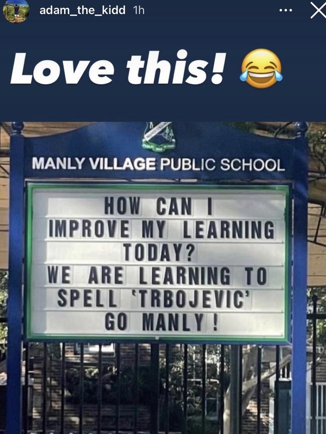 Manly Village Public School show their support for the Sea Eagles.