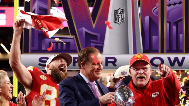 The Chiefs’ emerged victorious with a 25-22 win over the San Francisco 49ers in overtime. Picture: Getty
