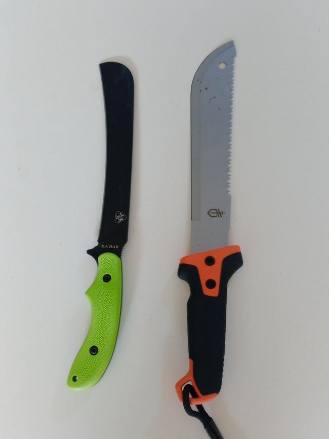 Two of the machetes confiscated by security guards at a major shopping centre this year.