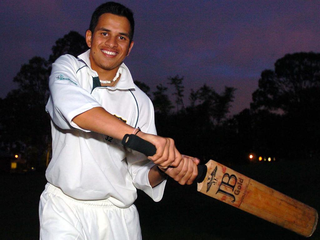 Usman Khawaja at his family’s Westmead home in 2004, aged 17. Picture: James Morgan