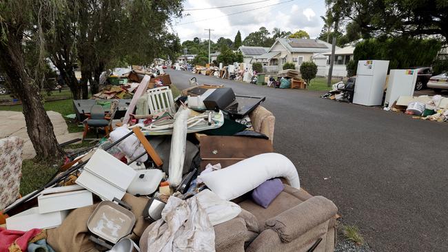 The heartbreaking, backbreaking clean-up after the February flood in Lismore. Picture: Toby Zerna