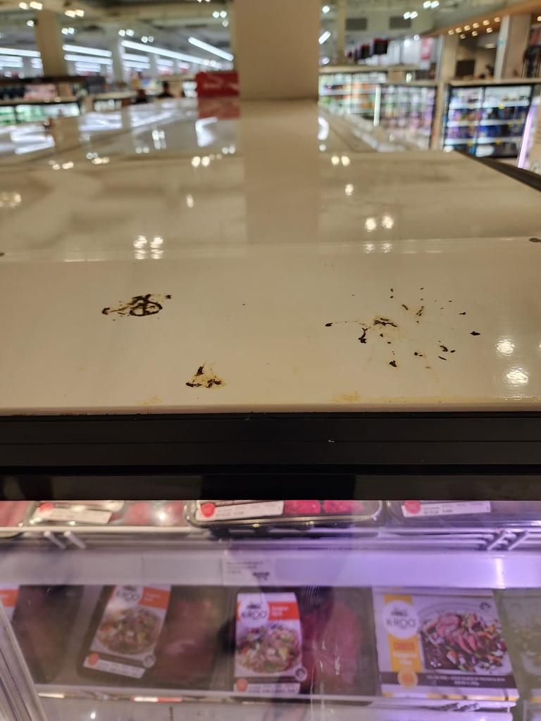 A customer shared photos of apparent bird droppings at Coles. Picture: Facebook