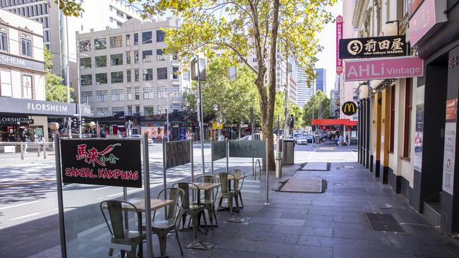 CBD businesses are struggling with few workers back in the CBD. Picture: Wayne Taylor